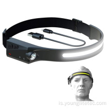 Induction öflugur innbyggður rafhlaða endurhlaðanlegur headlamp